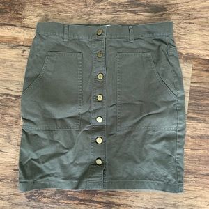 adorable LOFT outlet army green denim skirt!